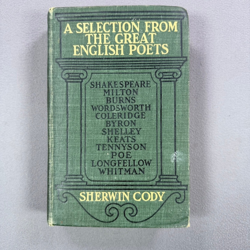 Sherwin Cody A Selection From The Great English Poets Hardcover 1910 4th Poetry